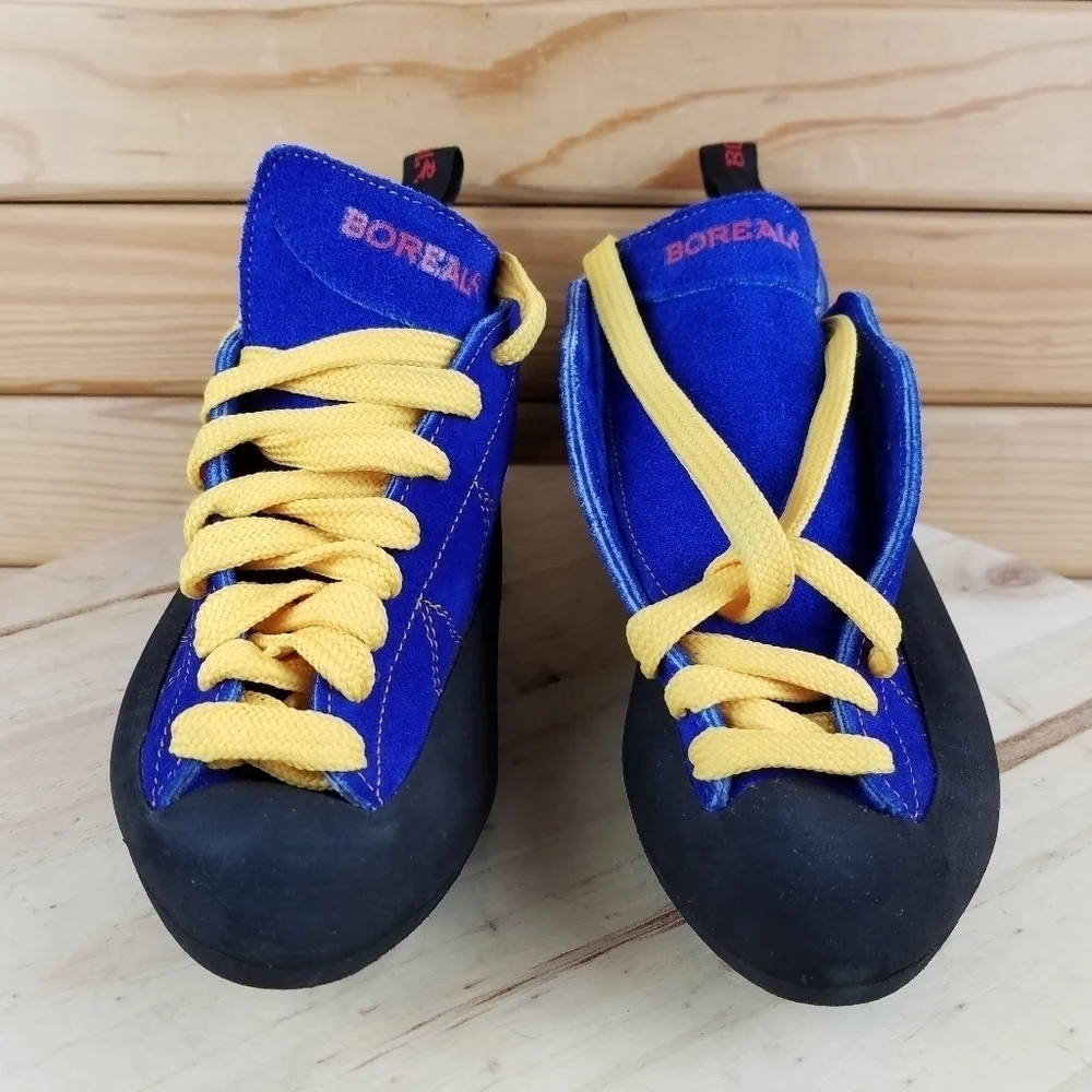 Boreal Fusion S-2 Climbing Shoes Men's 8 US / 7 UK Made In Spain Black/Blue